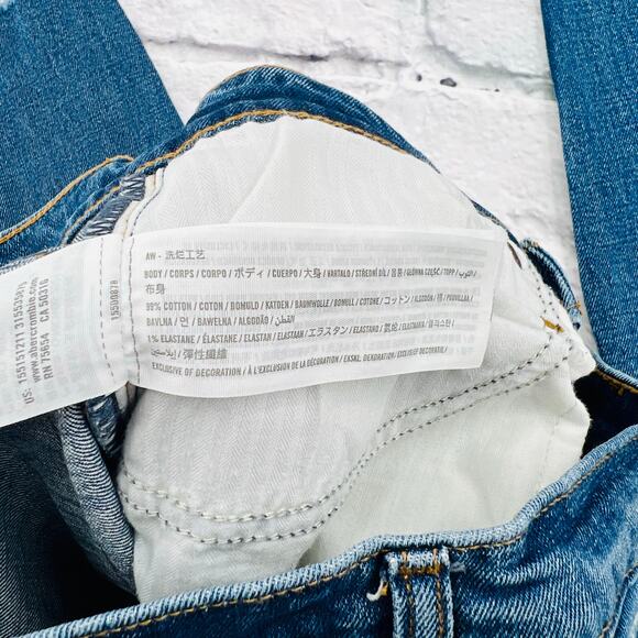 ABERCROMBIE & FITCH The Mom High Rise Jeans Size 2/26 Blue Distressed Denim - Picture 4 of 10